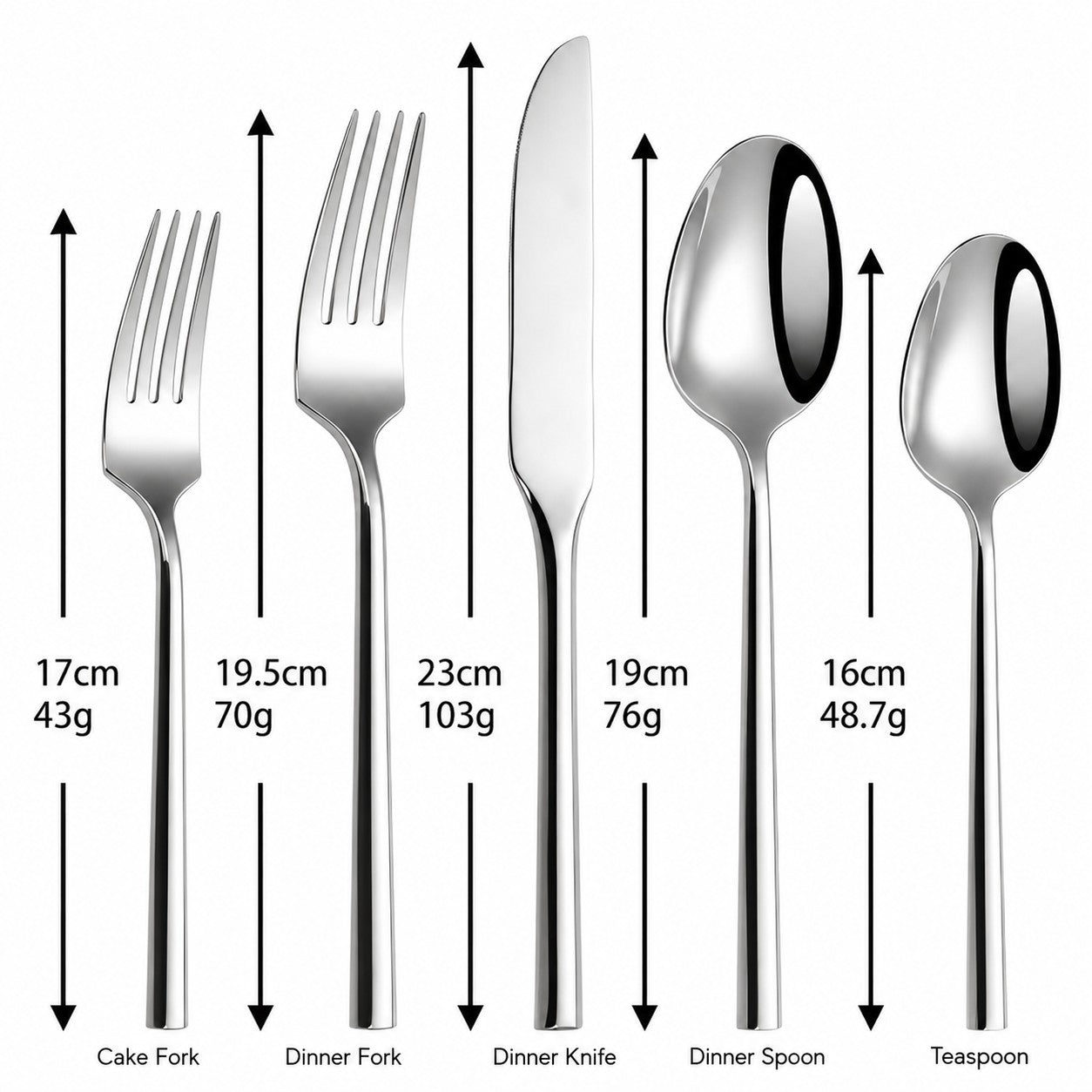 Monarque Silver 18/10 Stainless Steel Cutlery Set with Hexagonal Handle - Venetto Design Venettodesign.com
