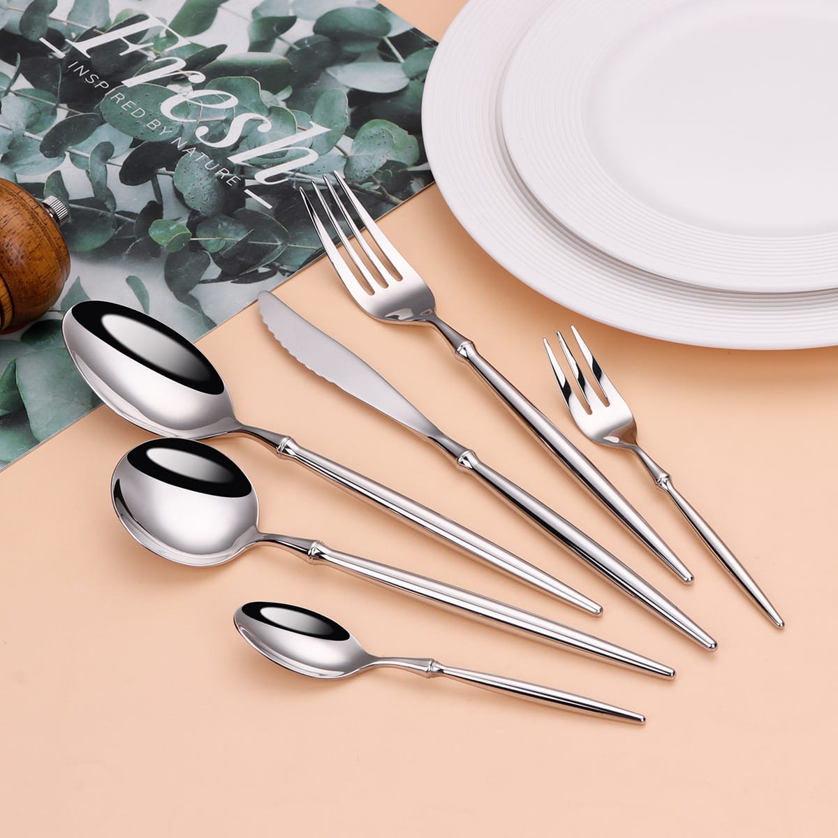 Sara Silver Luxury 18/10 Stainless Steel Cutlery Set - Venetto Design Venettodesign.com