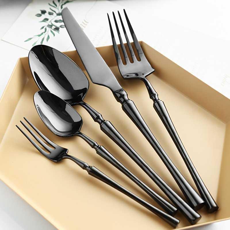 Serena Cutlery Collection Cutlery - Venetto Design Shine Black / 30 Pieces Set Venettodesign.com