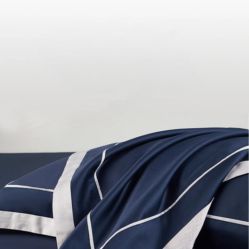 Oline Blue Luxury Egyptian Cotton Bedding Set