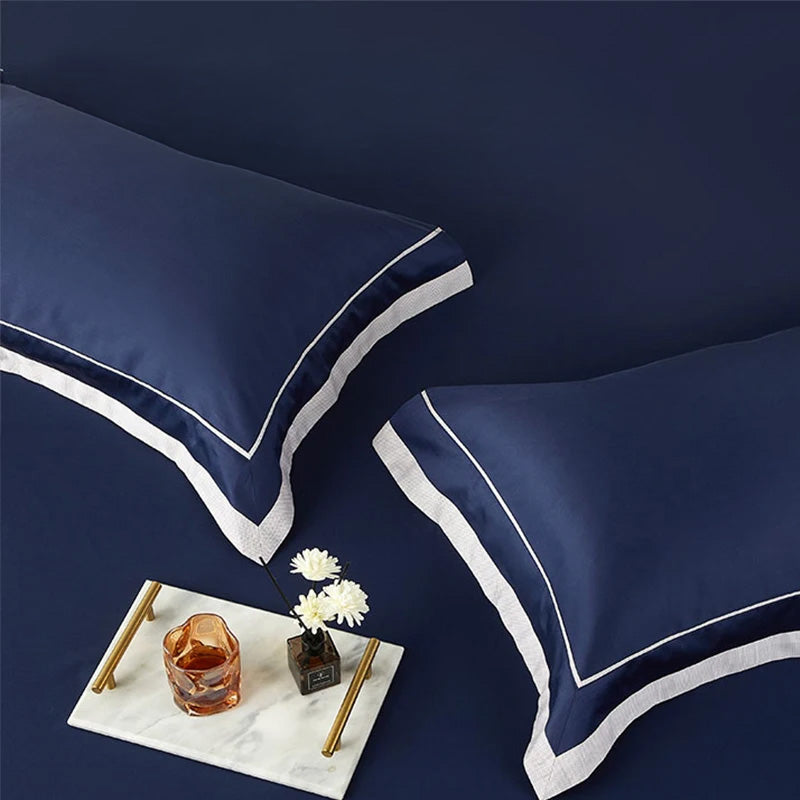 Oline Blue Luxury Egyptian Cotton Bedding Set