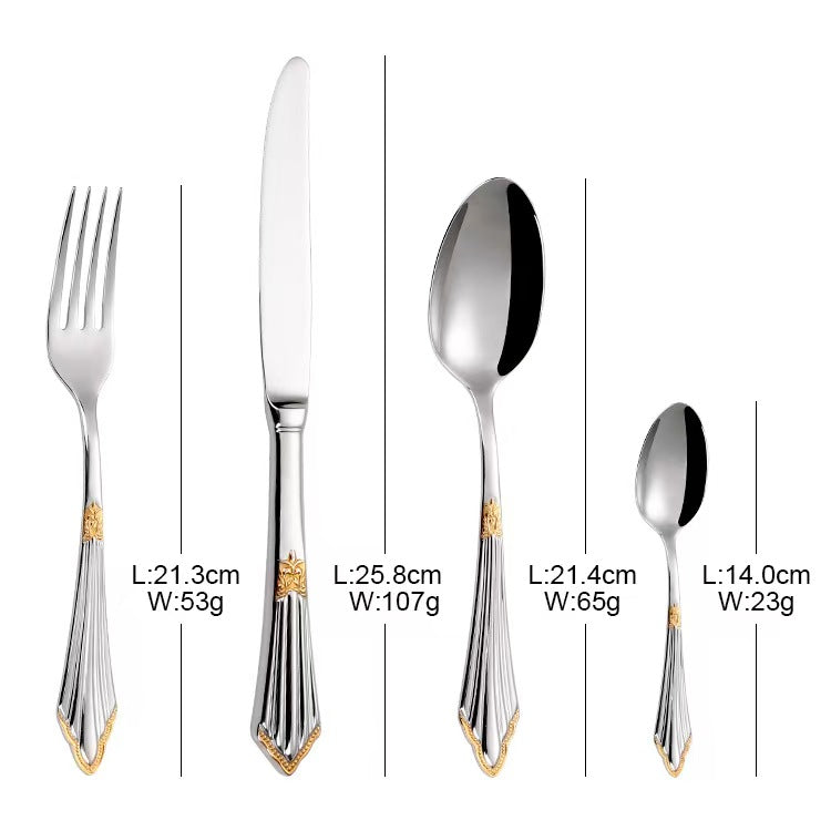 Orla Two-Tone Luxury Stainless Steel Cutlery Set