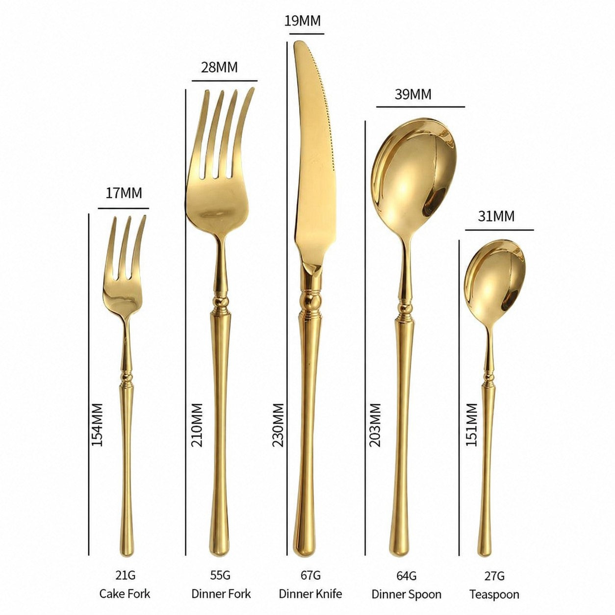 Rome Gold Luxury 18/10 Stainless Steel Cutlery Set - Venetto Design Venettodesign.com