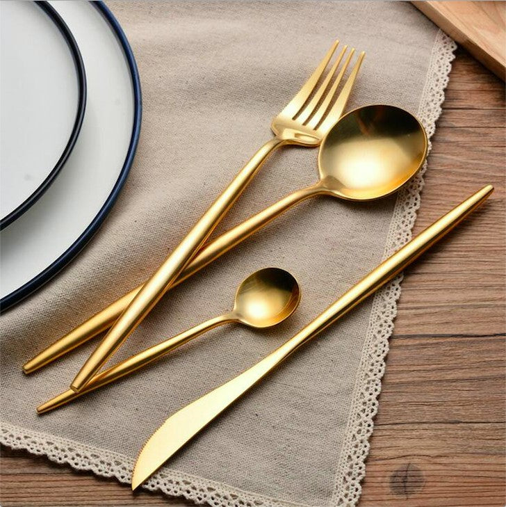 Arya Gold 18/10 Stainless Steel Cutlery Set - Venetto Design Venettodesign.com