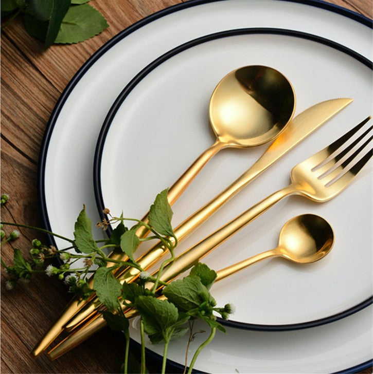 Arya Gold 18/10 Stainless Steel Cutlery Set - Venetto Design Venettodesign.com