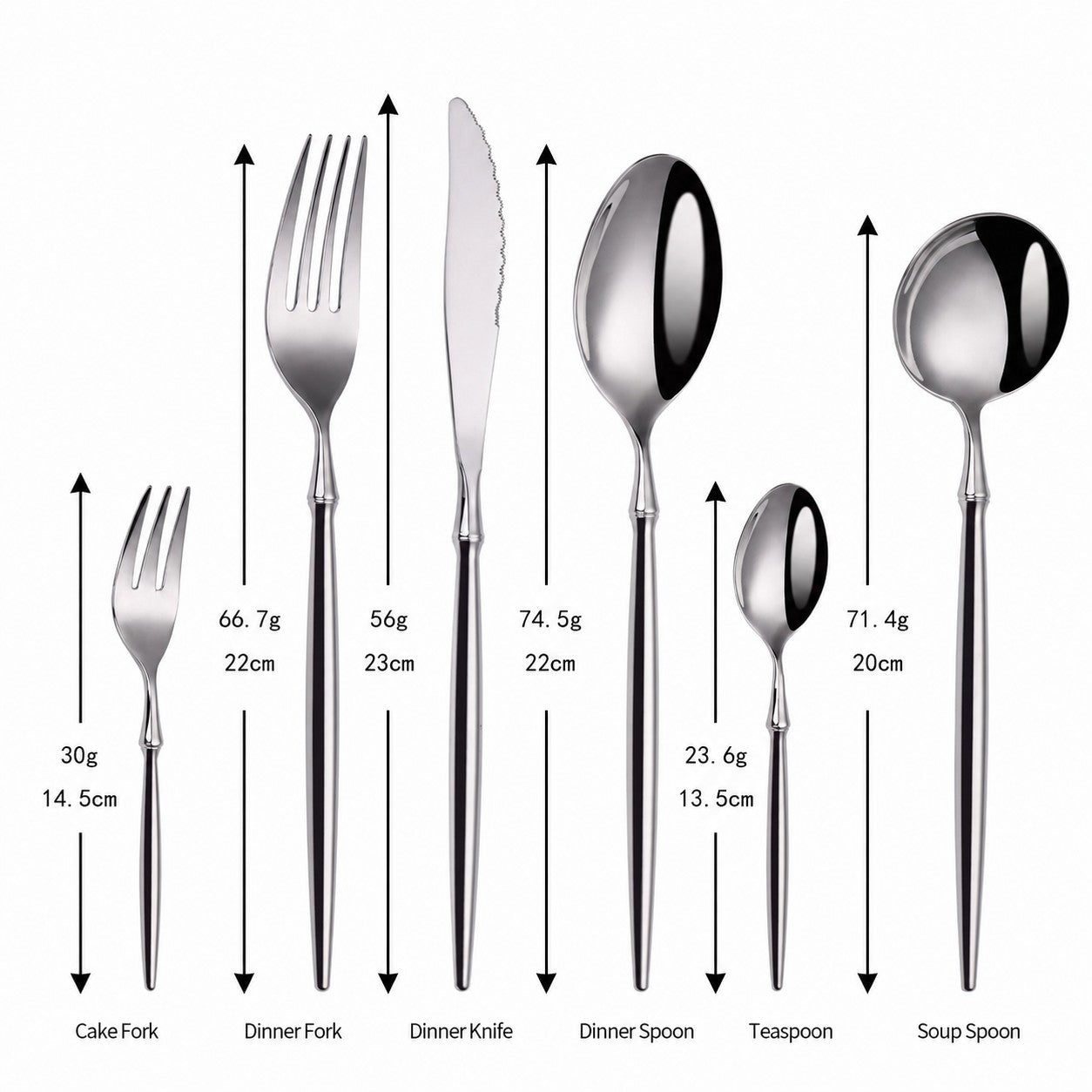 Sara Silver Luxury 18/10 Stainless Steel Cutlery Set - Venetto Design Venettodesign.com