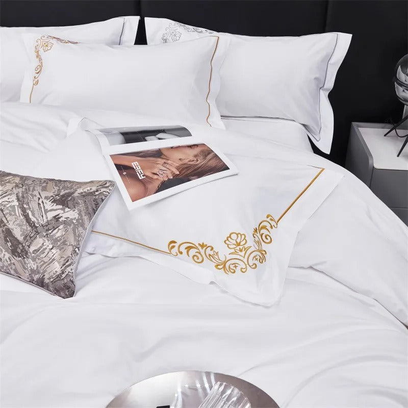 Lagertha Hotel Gold Embroidered Bedding Set