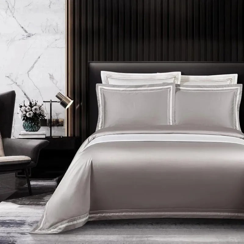 Ona Grey Luxury Egyptian Cotton Bedding Set