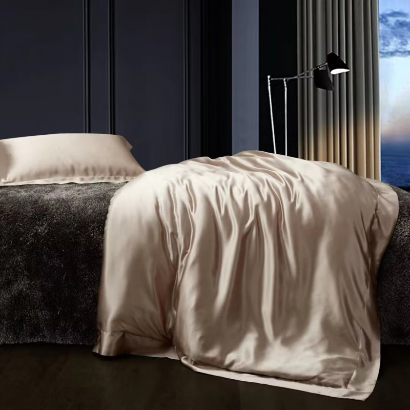 Aristelle Champagne Gold Luxury Pure Mulberry Silk Bedding Set