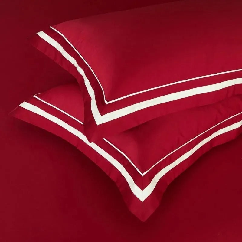 Ona Red Luxury Egyptian Cotton Bedding Set