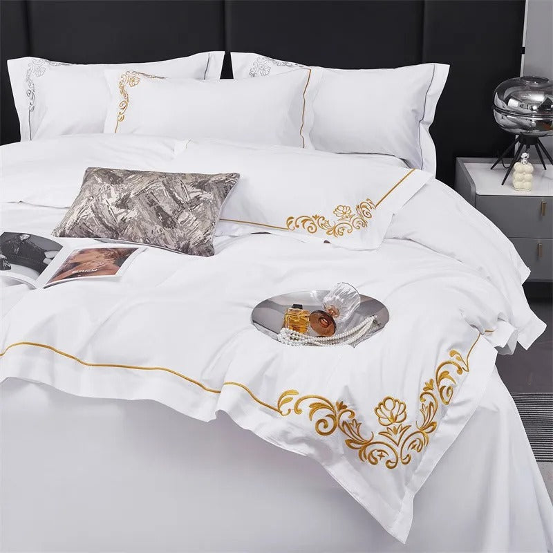 Lagertha Hotel Gold Embroidered Bedding Set