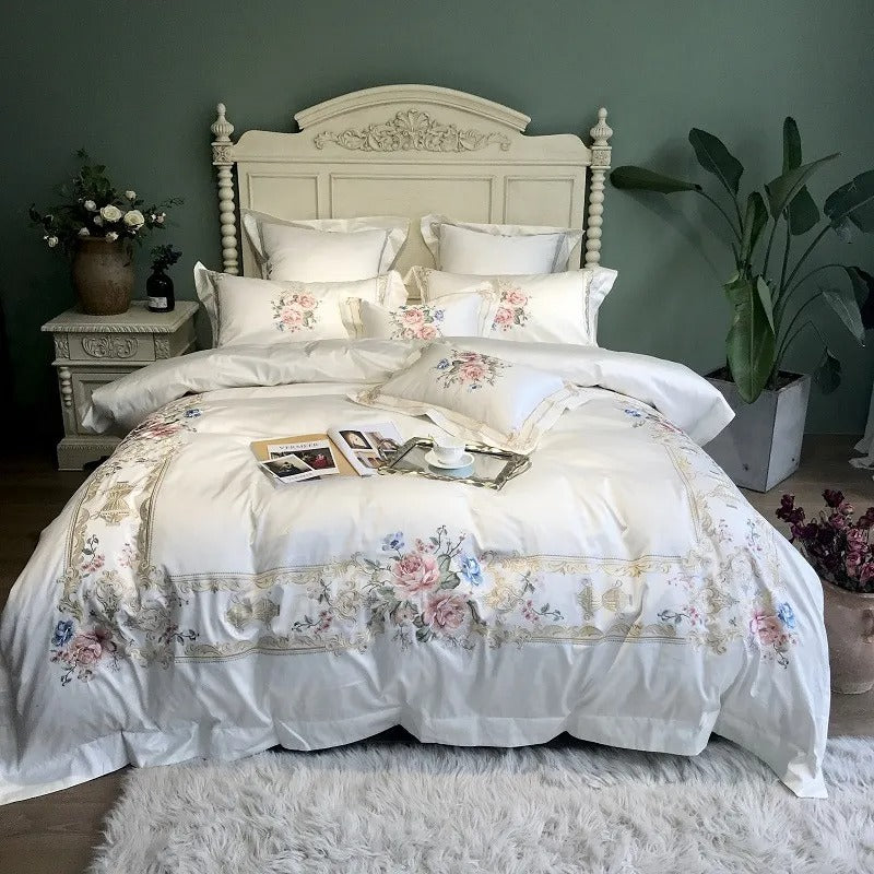 Destiny Blossom Embroidered Bedding Set