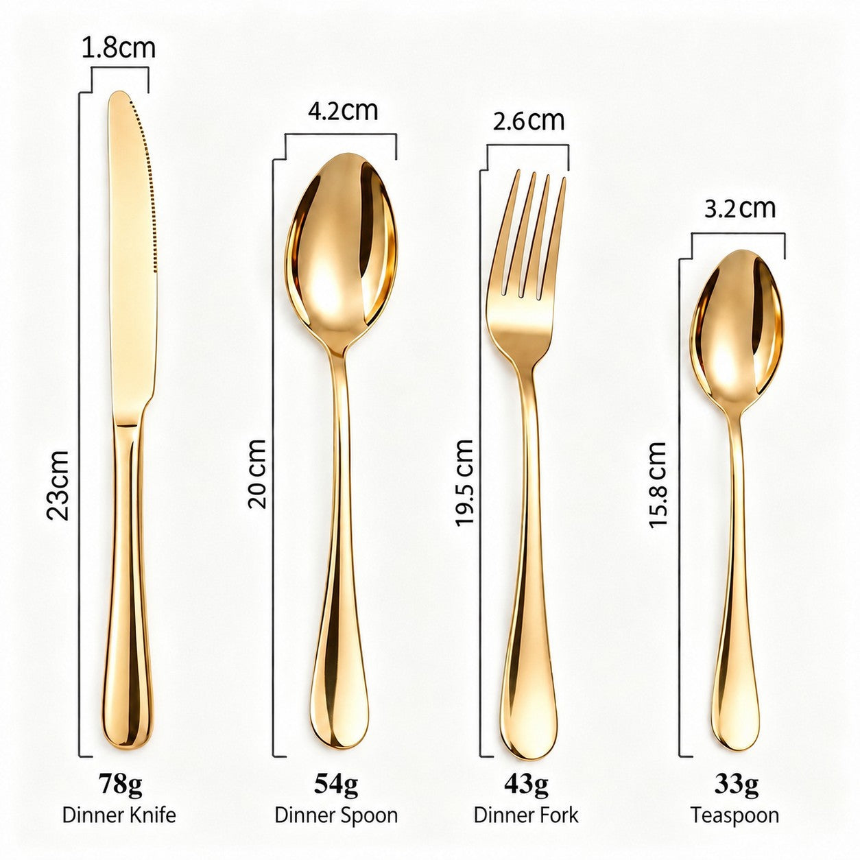 Abu Dhabi Gold Luxury 18/10 Stainless Steel Cutlery Set - Venetto Design Venettodesign.com