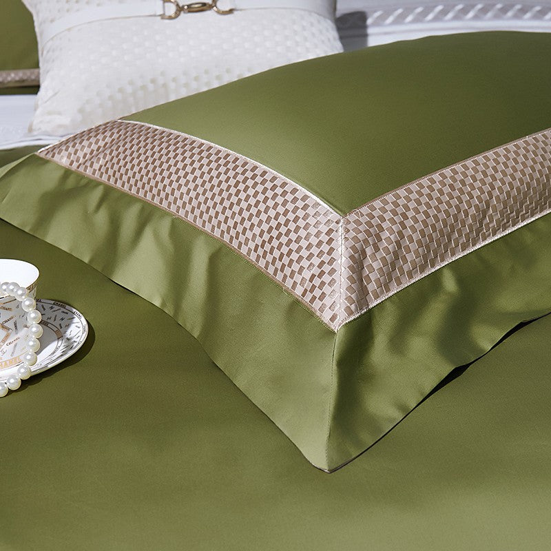 Sinatra Green Egyptian Cotton Bedding Set