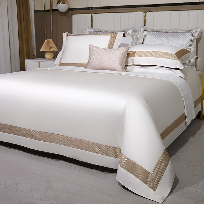 Sinatra White Egyptian Cotton Bedding Set