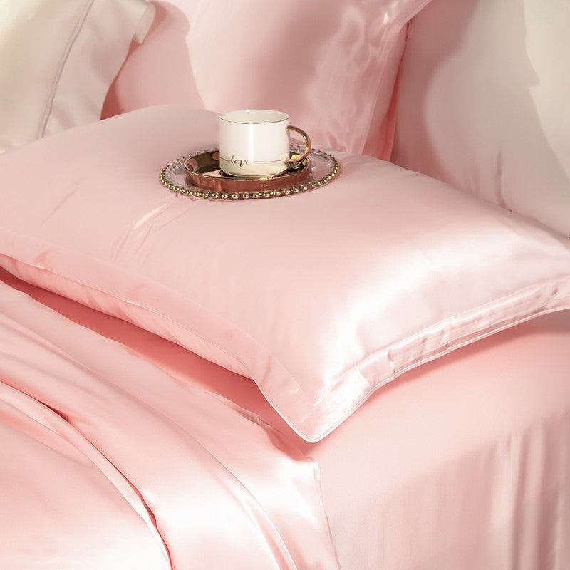 Zenith Pink Luxury Pure Mulberry Silk Bedding Set