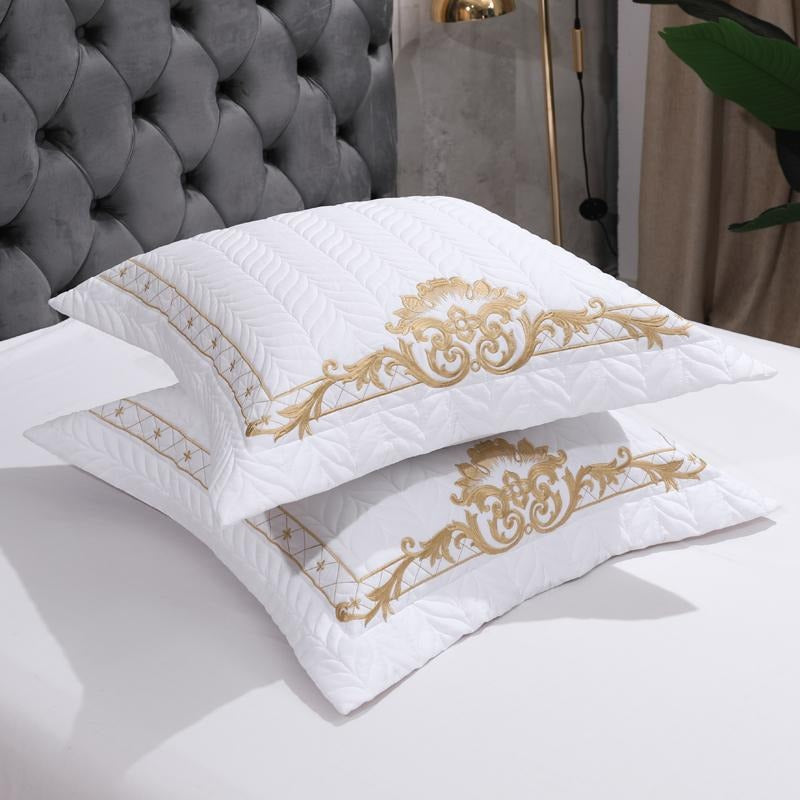 DeLuxxe White Egyptian Cotton Embroidery Bedding Set