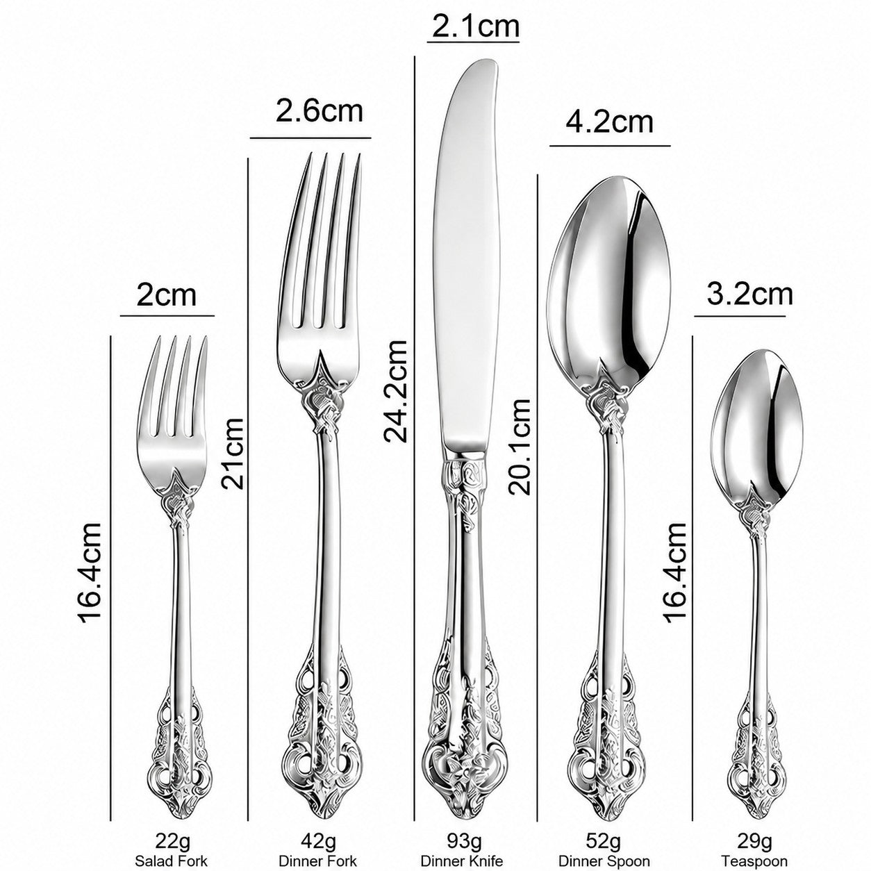 Ducal Silver 18/10 Stainless Steel Cutlery Set with Forged Handle - Venetto Design Venettodesign.com