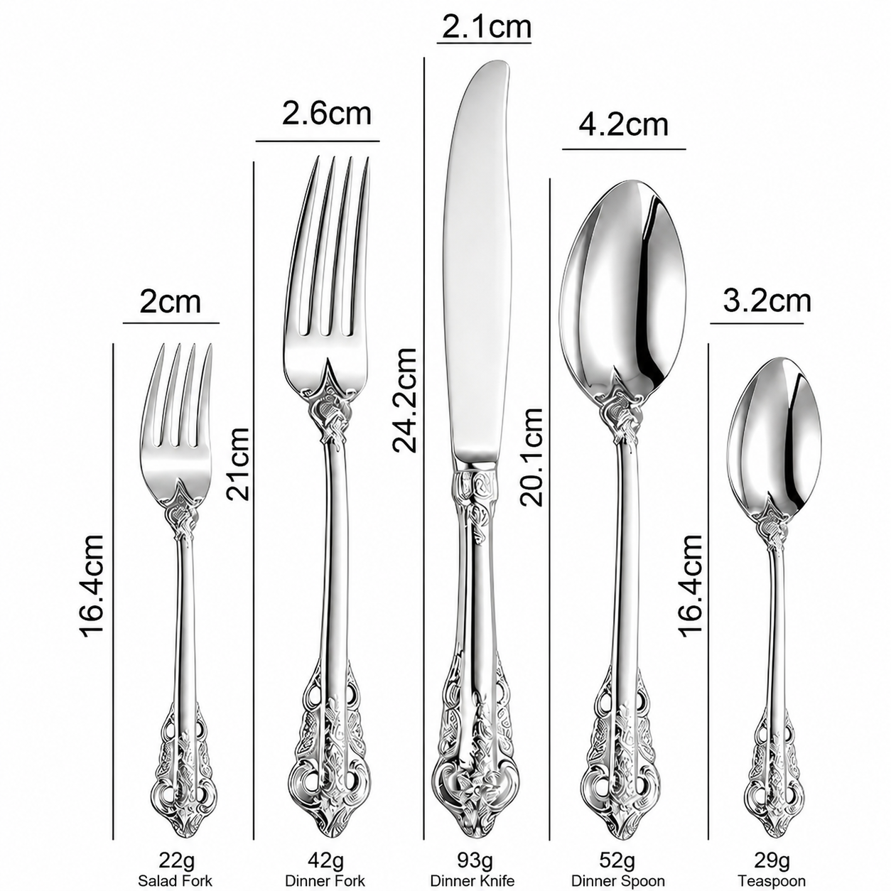Ducal Silver 18/10 Stainless Steel Cutlery Set with Forged Handle - Venetto Design Venettodesign.com