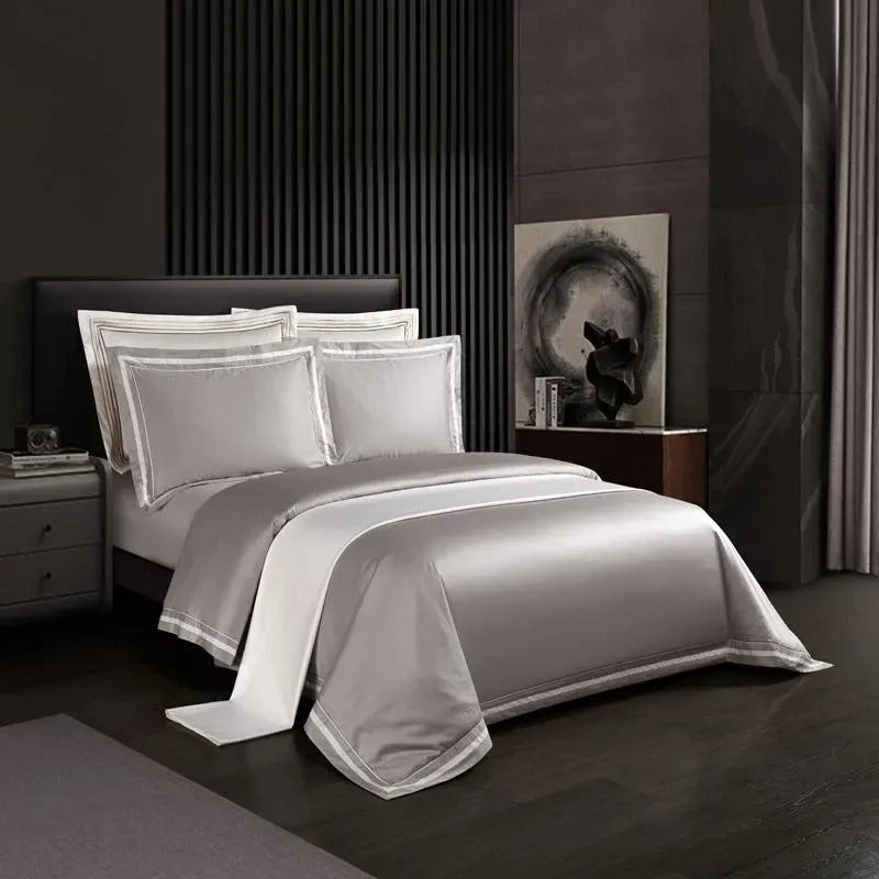 Ona Grey Luxury Egyptian Cotton Bedding Set