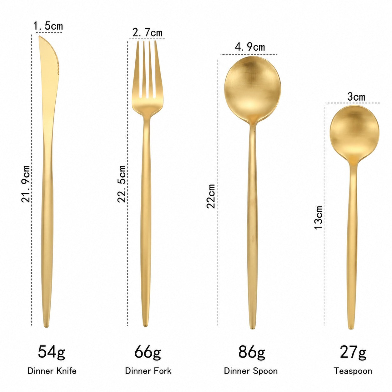 Arya Gold 18/10 Stainless Steel Cutlery Set - Venetto Design Venettodesign.com