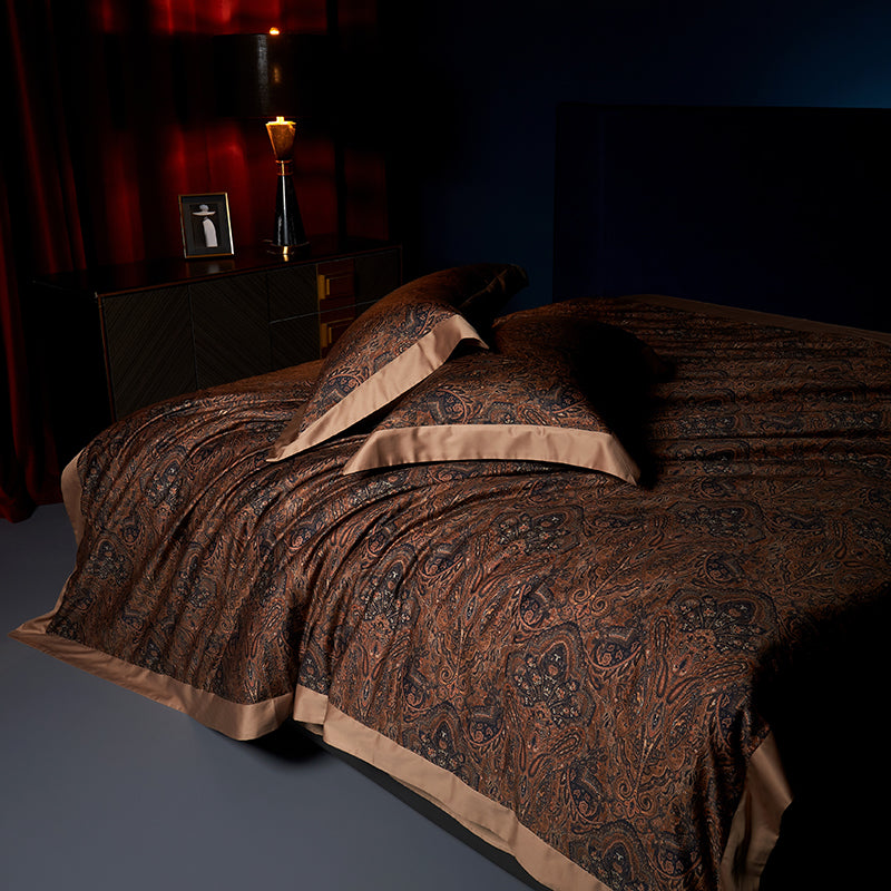 Darius Luxury Egyptian Cotton Duvet Cover Set with Paisley Print - Venetto Design Venettodesign.com