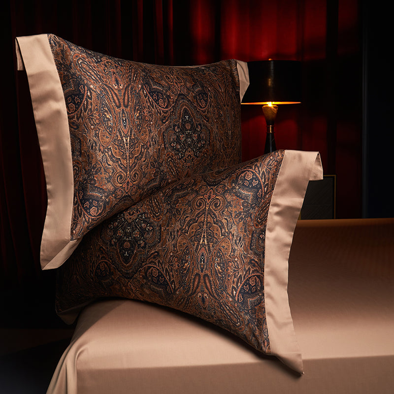 Darius Luxury Egyptian Cotton Duvet Cover Set with Paisley Print - Venetto Design Venettodesign.com