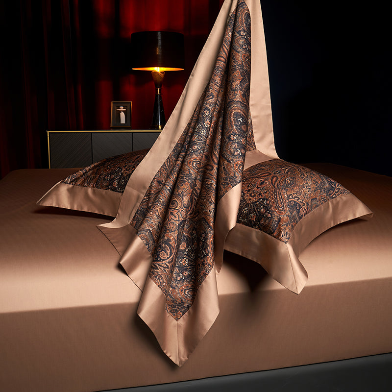 Darius Luxury Egyptian Cotton Duvet Cover Set with Paisley Print - Venetto Design Venettodesign.com