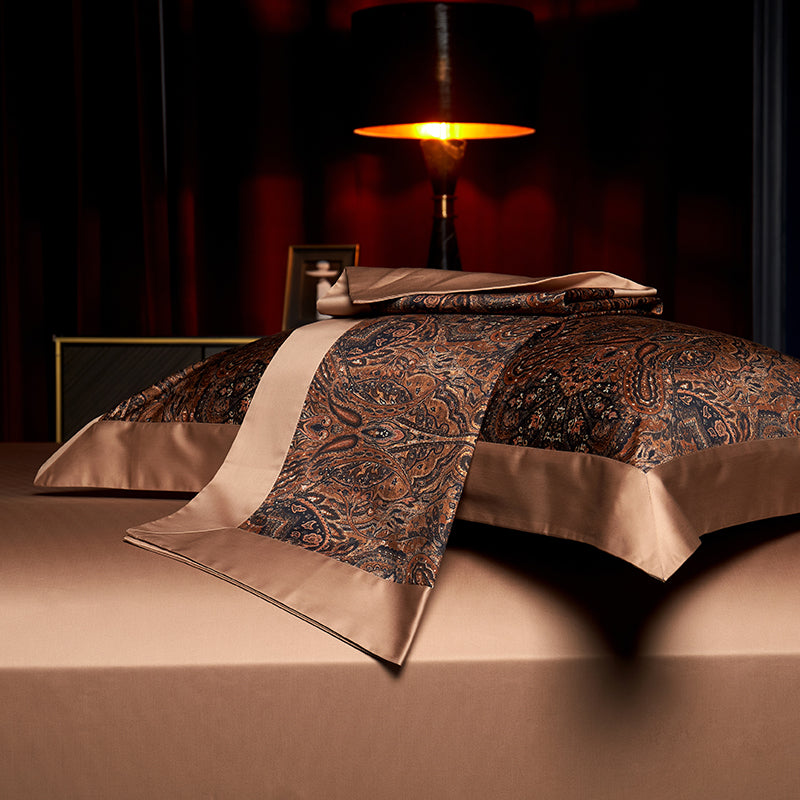 Darius Luxury Egyptian Cotton Duvet Cover Set with Paisley Print - Venetto Design Venettodesign.com