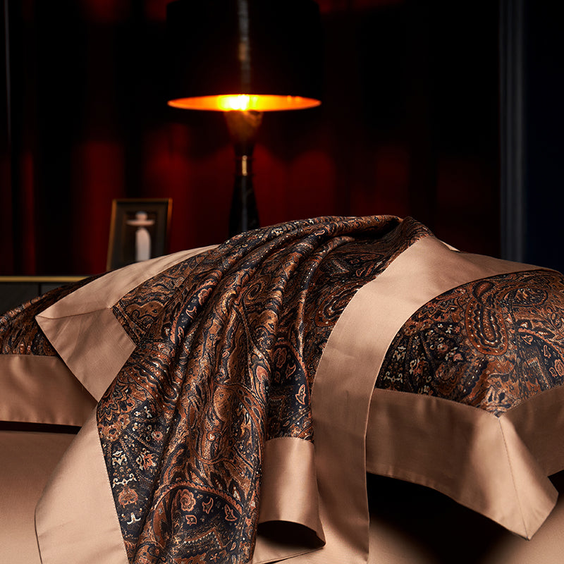 Darius Luxury Egyptian Cotton Duvet Cover Set with Paisley Print - Venetto Design Venettodesign.com
