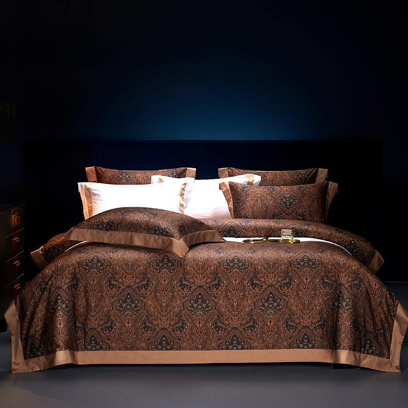 Darius Luxury Egyptian Cotton Duvet Cover Set with Paisley Print - Venetto Design Venettodesign.com