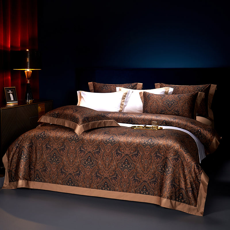 Darius Luxury Egyptian Cotton Duvet Cover Set with Paisley Print - Venetto Design Venettodesign.com