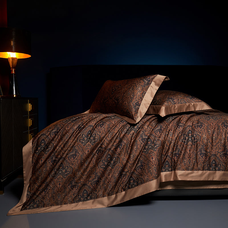 Darius Luxury Egyptian Cotton Duvet Cover Set with Paisley Print - Venetto Design Venettodesign.com