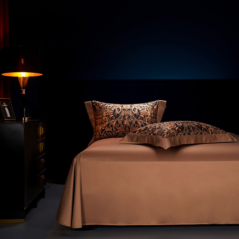 Caspian Luxury Egyptian Cotton Duvet Cover Set with Baroque Print - Venetto Design Venettodesign.com