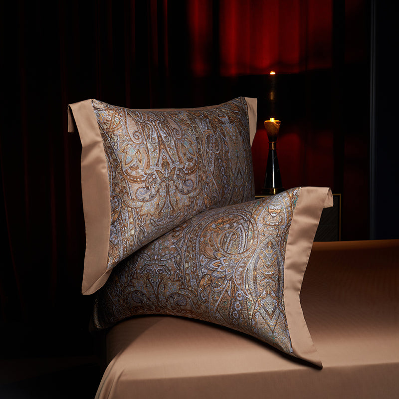 Kashan Luxury Egyptian Cotton Duvet Cover Set with Paisley Print - Venetto Design Venettodesign.com