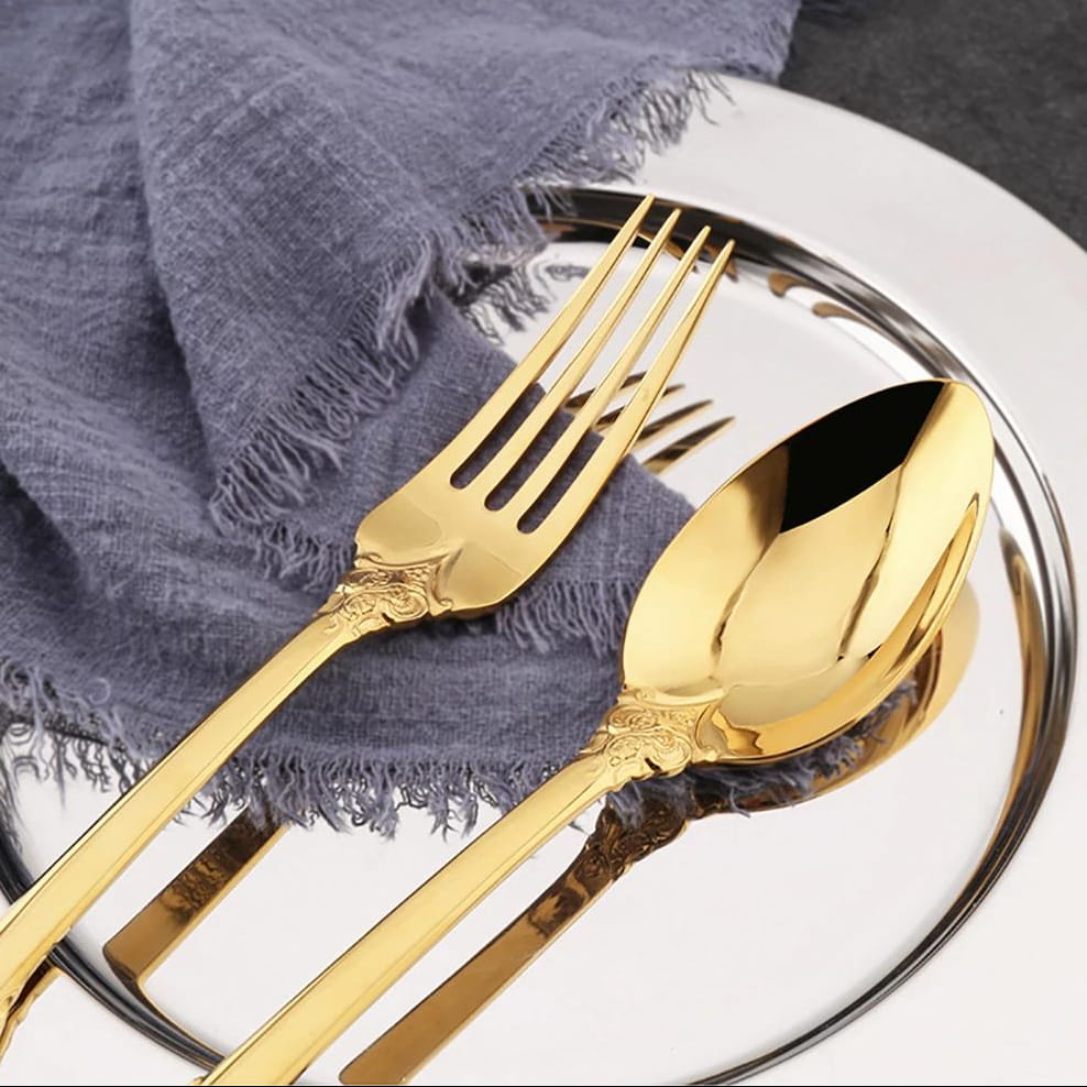 Ducal Gold 18/10 Stainless Steel Cutlery Set with Forged Handle - Venetto Design Venettodesign.com