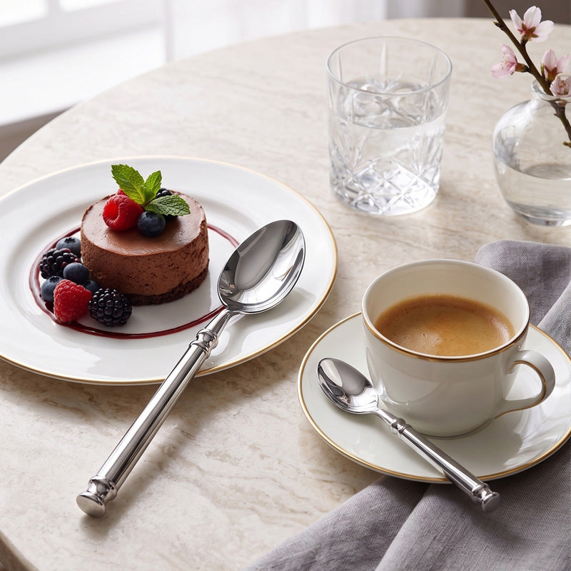 Helena Silver Luxury 18/10 Stainless Steel Cutlery Set with Ring Handle - Venetto Design Venettodesign.com