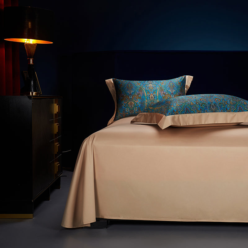 Shiraz Luxury Egyptian Cotton Duvet Cover Set with Paisley Print - Venetto Design Venettodesign.com