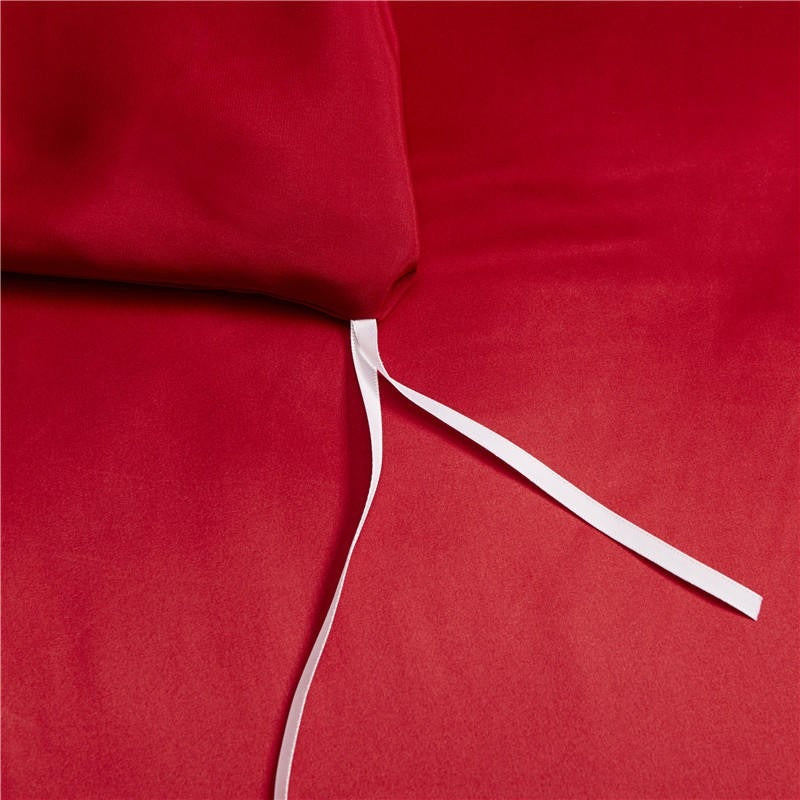 Eloise Ruby Red Luxury Pure Mulberry Silk Bedding Set Duvet Cover Set - Venetto Design Venettodesign.com