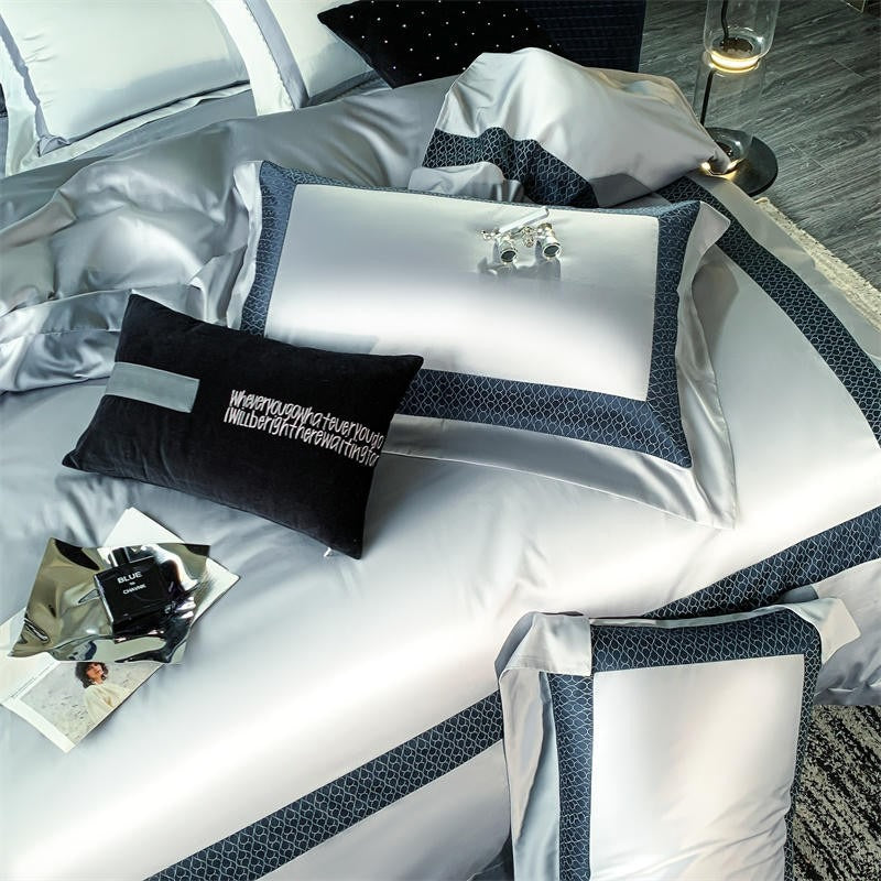 Sablier Silver Luxury Egyptian Cotton Duvet Cover Set Duvet Cover Set - Venetto Design Venettodesign.com