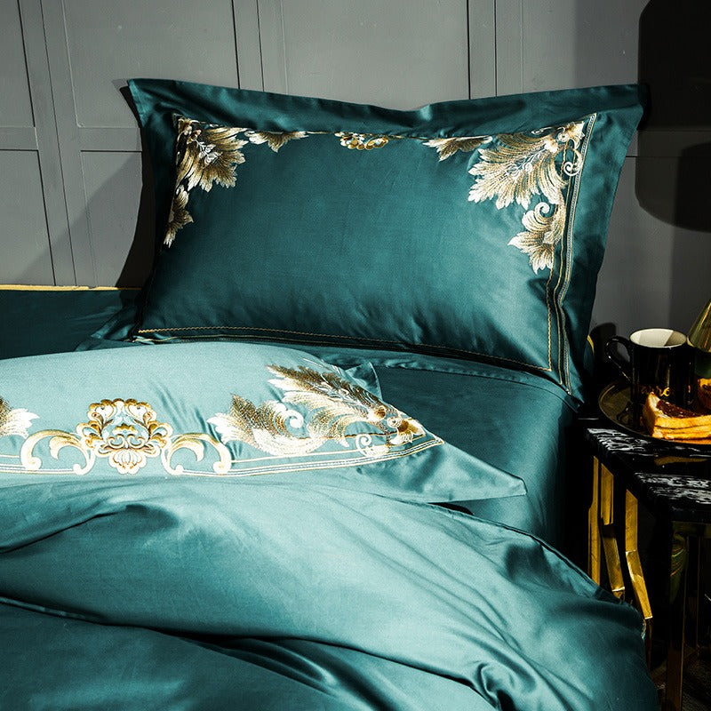 Ozmundo Green Egyptian Cotton Luxury Bedding Set