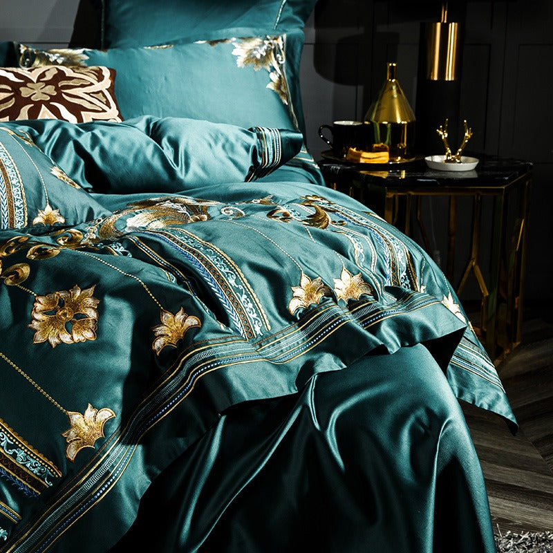 Ozmundo Green Egyptian Cotton Luxury Bedding Set