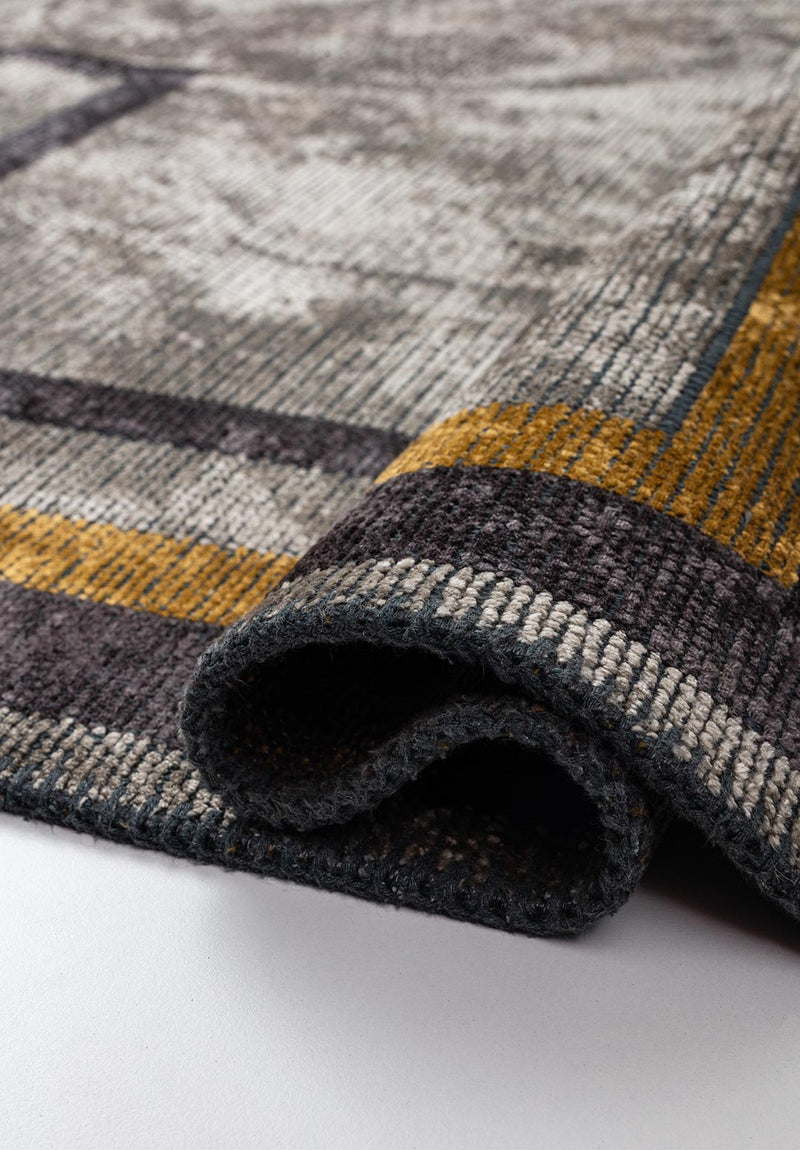 Dresden Charcoal - Beige Rug