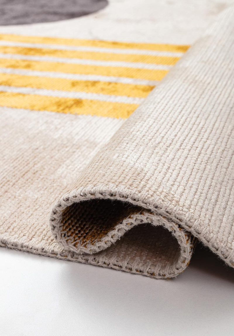 Berlin Charcoal - Gold Rug