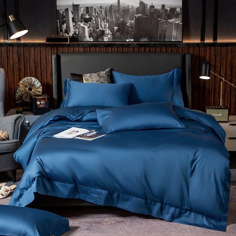 Lakibia Royal Blue Silky Soft Egyptian Cotton Bedding Set Duvet Cover Set - Venetto Design Venettodesign.com