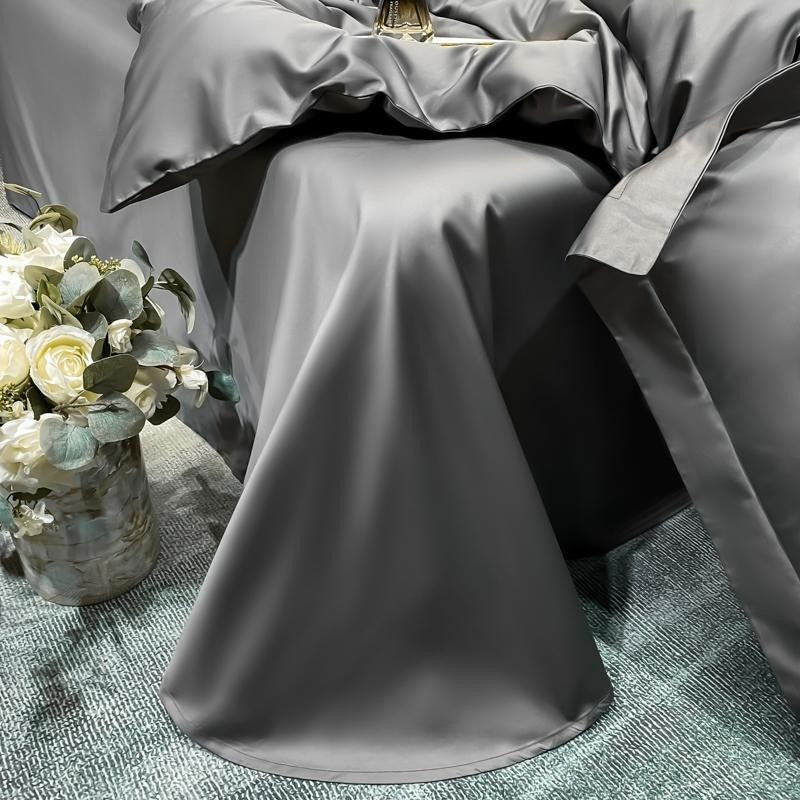 Neo Deep Grey Silky Cotton Duvet Cover Set Duvet Cover Set - Venetto Design Venettodesign.com