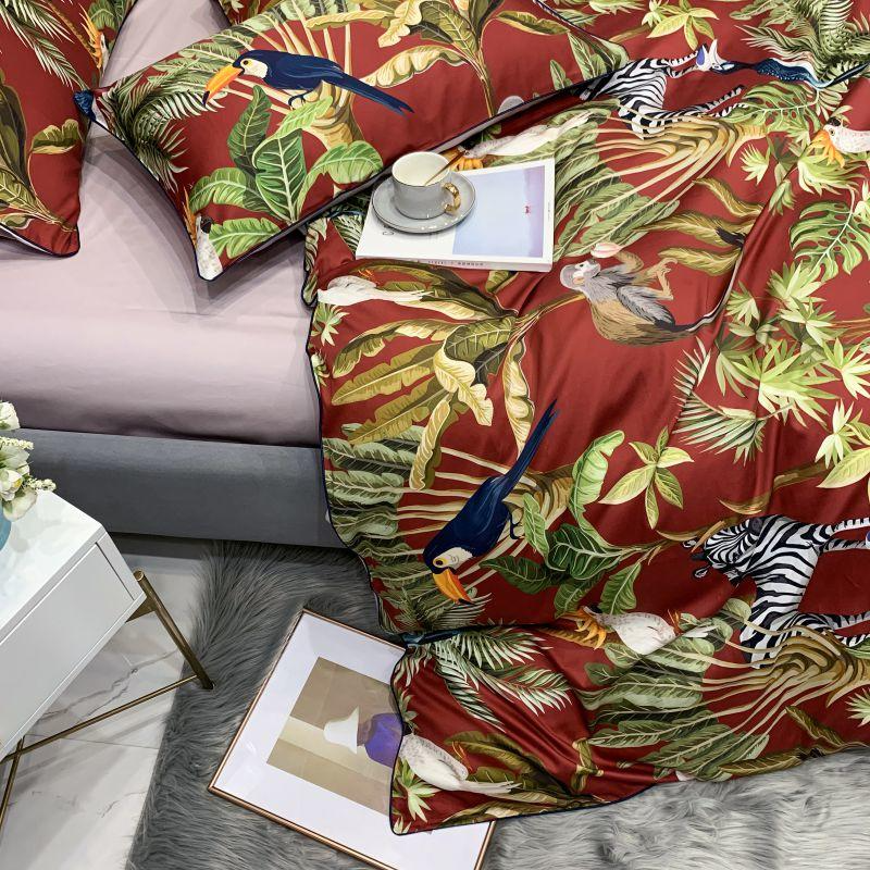 Kayla Botanical Egyptian Cotton Duvet Cover Set Duvet Cover Set - Venetto Design Venettodesign.com