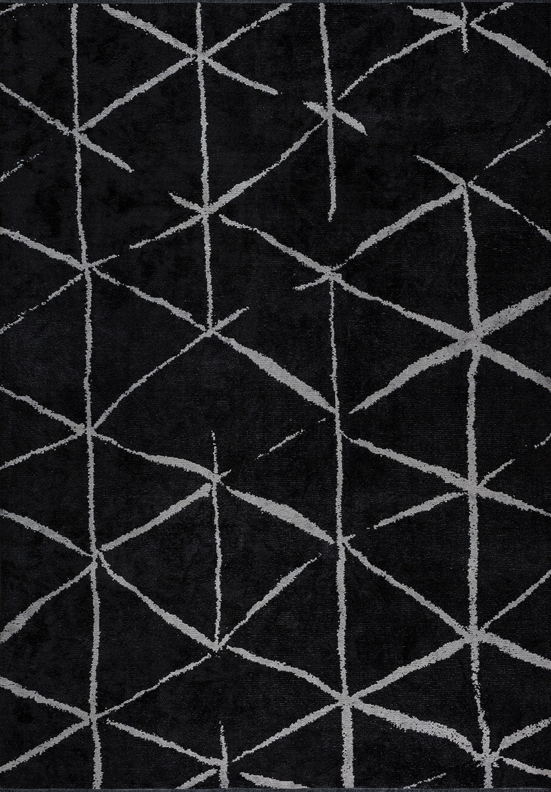 Palermo Light Grey - Black Rug Rugs - Venetto Design Venettodesign.com