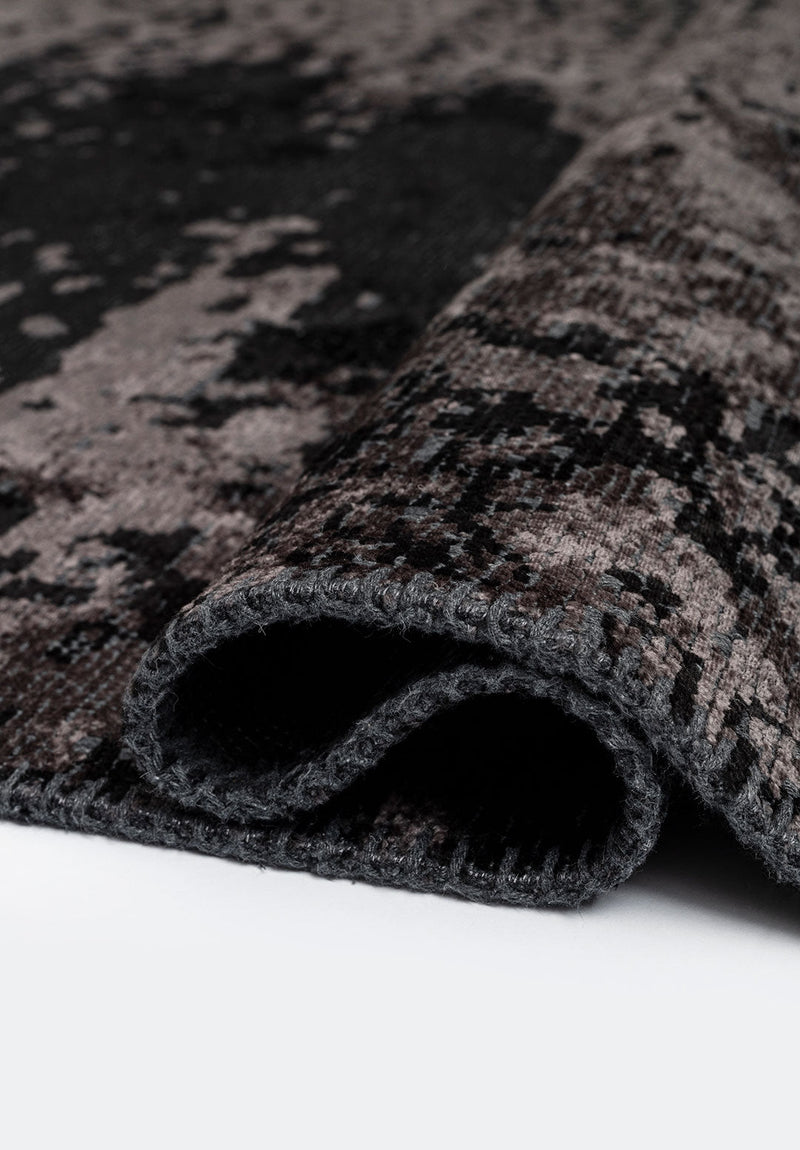 Milan Dark Grey - Black Rug Rugs - Venetto Design Venettodesign.com