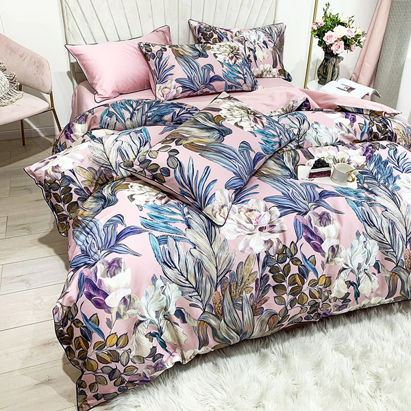 Mila Botanical Egyptian Cotton Duvet Cover Set Duvet Cover Set - Venetto Design Venettodesign.com